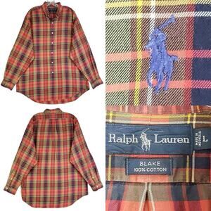 Polo Ralph Lauren Shirt Blake Men’s Large Red Plaid Button Down Long Sleeve